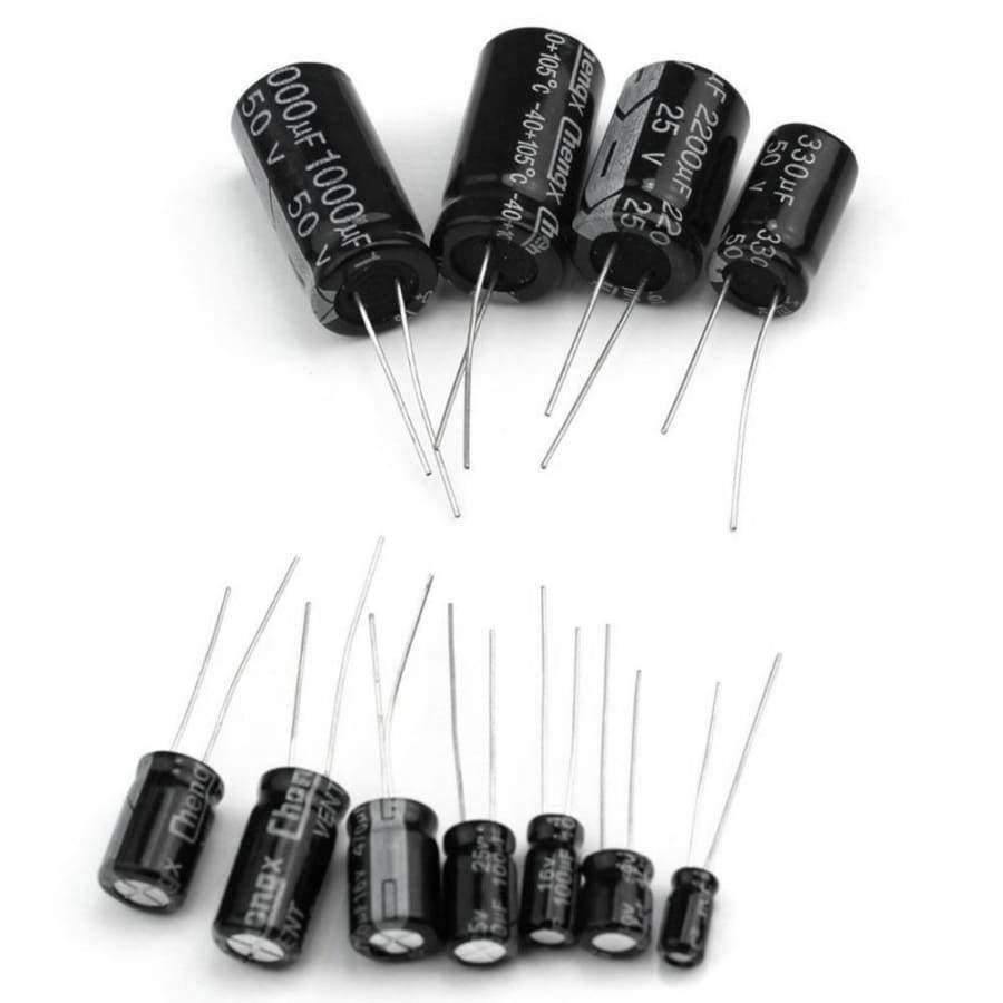 MCIGICM D180  125 Stück 25 Werte Gesamtes Sortiment von Elektrolytkondensatoren Set 1uF bis 2200uF elektronische Komponenten