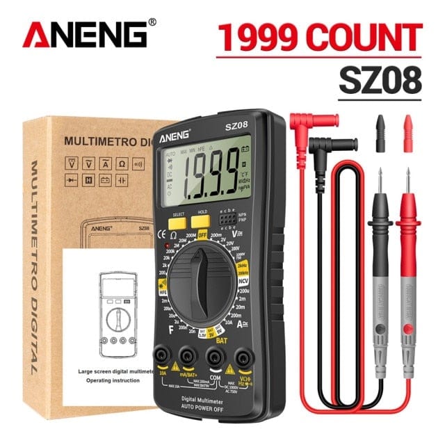 ANENG SZ08 Digital Multimeter ultra-thin memory professional multimeter auto voltmeter AC DC 220V resistance portable tester