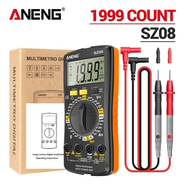 ANENG SZ08 Digital Multimeter ultra-thin memory professional multimeter auto voltmeter AC DC 220V resistance portable tester