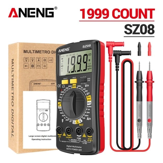 ANENG SZ08 Digital Multimeter ultra-thin memory professional multimeter auto voltmeter AC DC 220V resistance portable tester