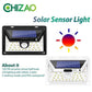 CHIZAO 34 LED Solar-Sensorlicht Wasserdicht Automatische Außen-Nachtlichter Ausgestattetes Licht Bewegungsmelder Wandleuchte Kabelloses Sicherheitslicht