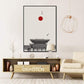 Klassische Architektur Lotus Rote Sonne Wandkunst Leinwandmalerei Poster und Drucke Wandbilder für das Wohnzimmer
