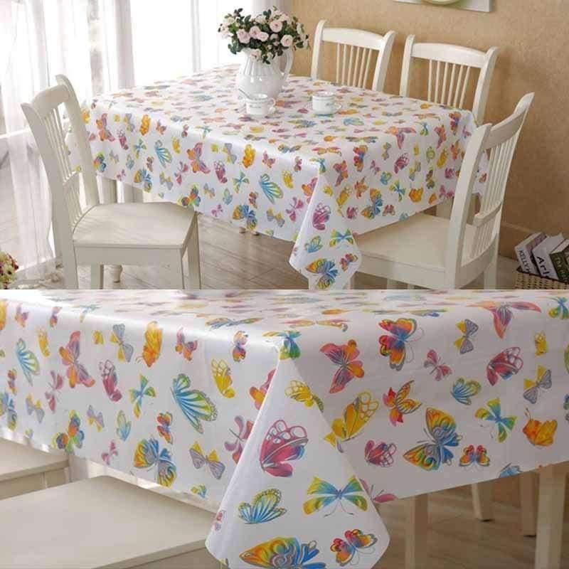 PVC Tischdecke Wasserdicht Rechteckige Plastik Picknickdecke für Teetisch Heimtextilien Mode Liebe Festlich Rot MJ033