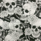 Cool 100% cotton fabric Black/White underside Skull Rose pattern Digital print sewing material DIY home patchwork dress clothing