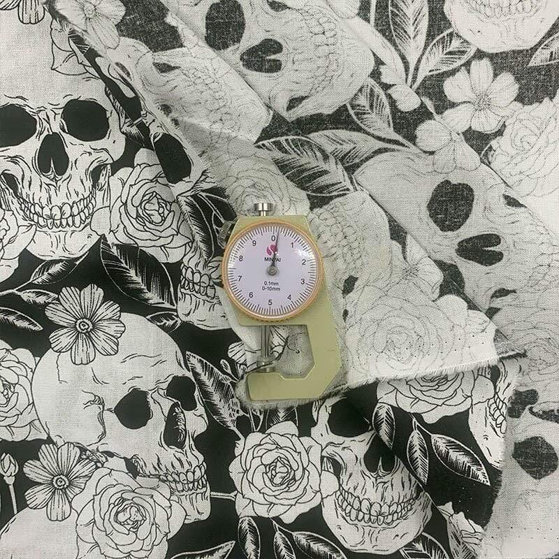 Cool 100% cotton fabric Black/White underside Skull Rose pattern Digital print sewing material DIY home patchwork dress clothing