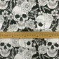 Cool 100% cotton fabric Black/White underside Skull Rose pattern Digital print sewing material DIY home patchwork dress clothing