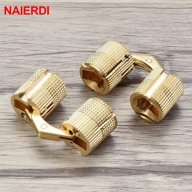 Kupfer Messing Möbel Scharniere 8-18mm Zylindrische Verborgene Schrank Unsichtbare Türscharniere Für Hardware Geschenkbox