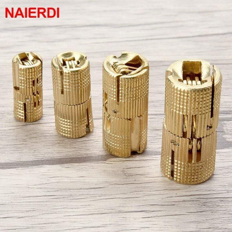 Kupfer Messing Möbel Scharniere 8-18mm Zylindrische Verborgene Schrank Unsichtbare Türscharniere Für Hardware Geschenkbox