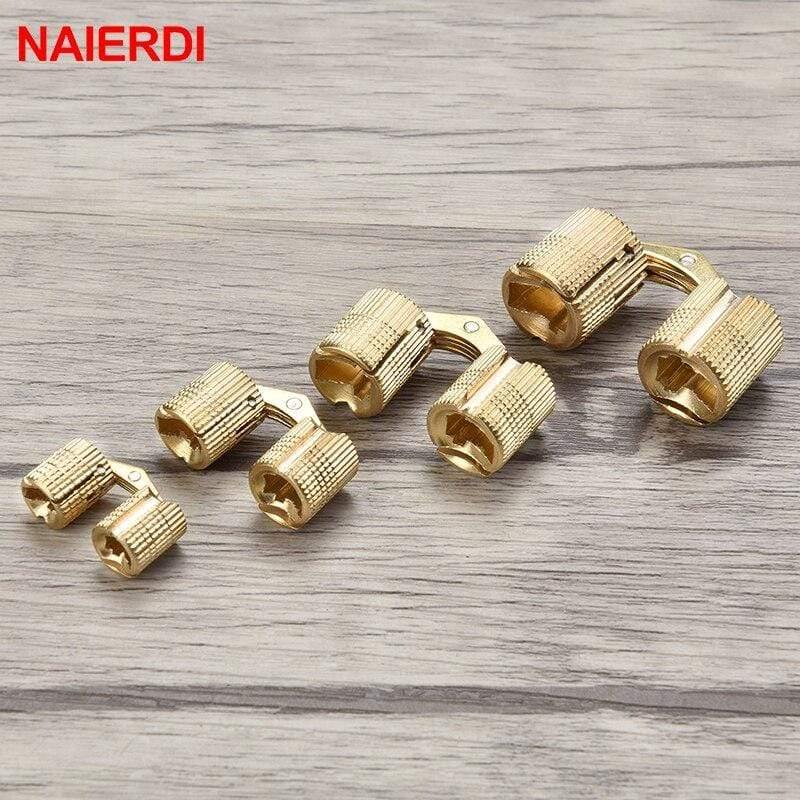 Kupfer Messing Möbel Scharniere 8-18mm Zylindrische Verborgene Schrank Unsichtbare Türscharniere Für Hardware Geschenkbox