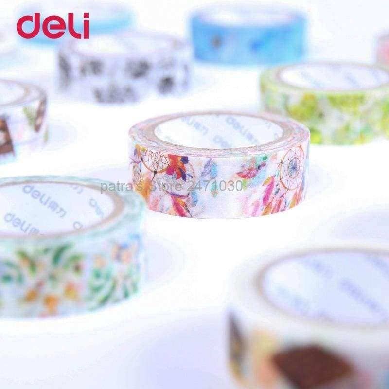 Creative colorful tape set for DIY scrapbooking, stickers, labels, decorative school supplies, stationery
