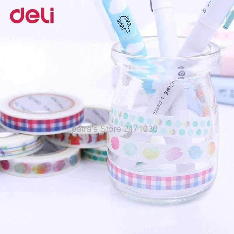 Creative colorful tape set for DIY scrapbooking, stickers, labels, decorative school supplies, stationery