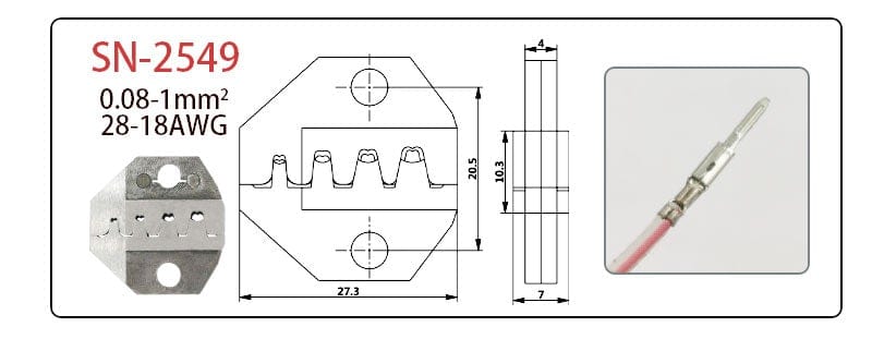 Crimping jaws SN-48B / 48BS / 02C / 2549 / 03H / 2546B / 2WF2C / 06WF / 16WF / 06, used for crimping connectors
