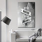 Personalisierte Wegweiser Poster Leinwanddruck für Innendekoration Ideales Geschenk für Zuhause Büro Wohnzimmer Schlafzimmer Küche