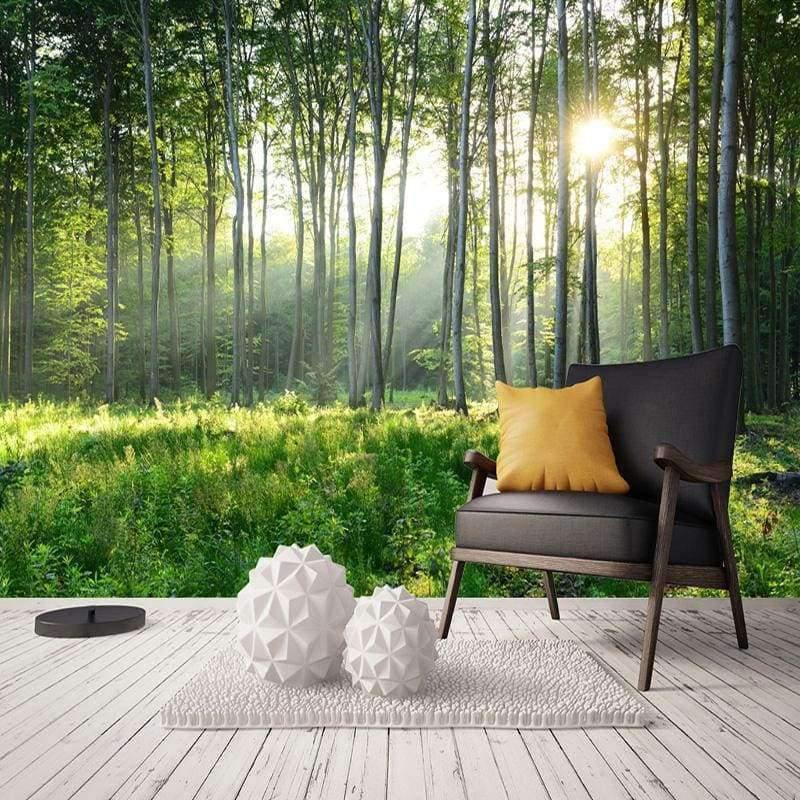 Benutzerdefinierte Fototapete 3D Grüner Wald Naturlandschaft Große Wandbilder Wohnzimmer Sofa Schlafzimmer Moderne Wandmalerei Wohnkultur