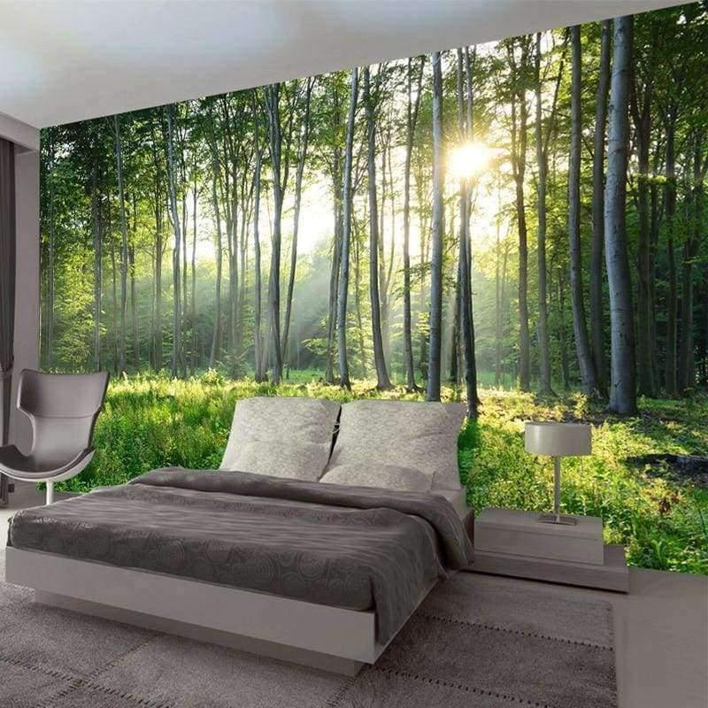 Benutzerdefinierte Fototapete 3D Grüner Wald Naturlandschaft Große Wandbilder Wohnzimmer Sofa Schlafzimmer Moderne Wandmalerei Wohnkultur