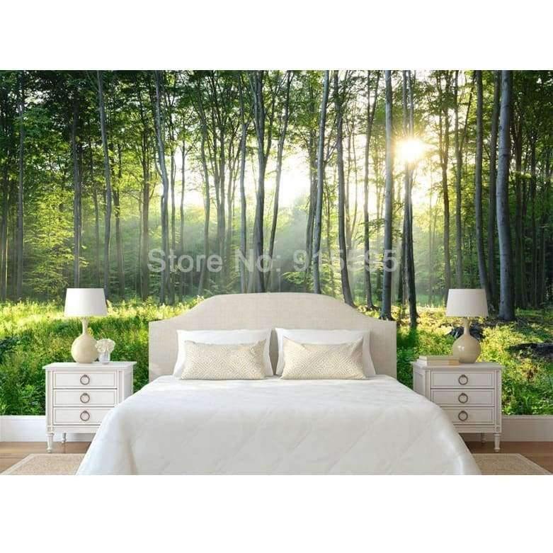 Benutzerdefinierte Fototapete 3D Grüner Wald Naturlandschaft Große Wandbilder Wohnzimmer Sofa Schlafzimmer Moderne Wandmalerei Wohnkultur