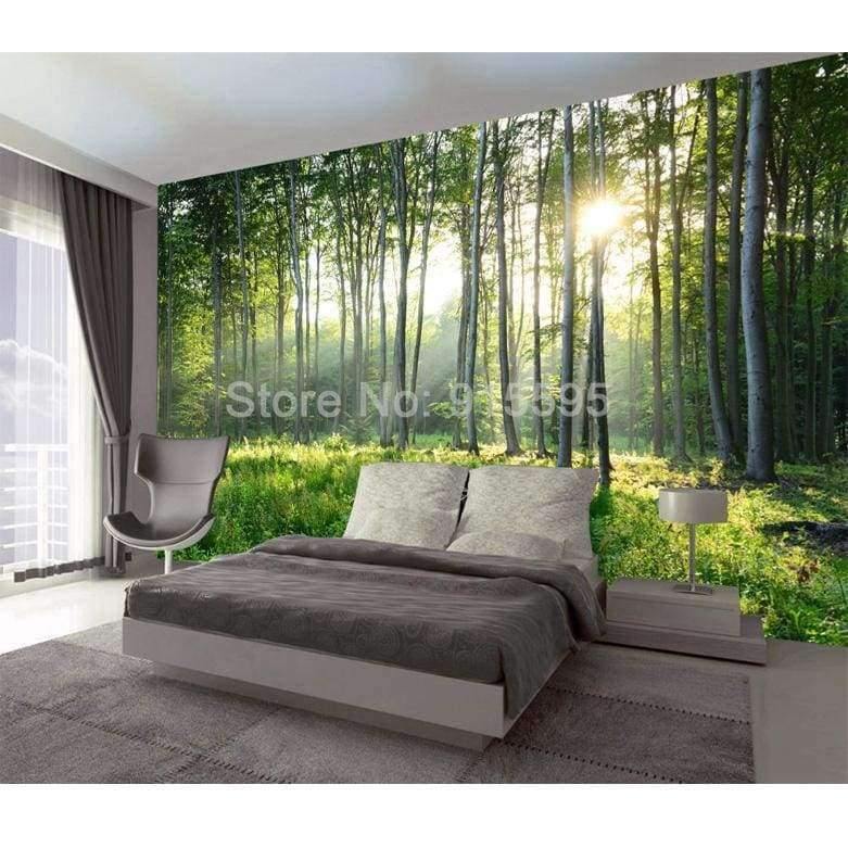 Benutzerdefinierte Fototapete 3D Grüner Wald Naturlandschaft Große Wandbilder Wohnzimmer Sofa Schlafzimmer Moderne Wandmalerei Wohnkultur