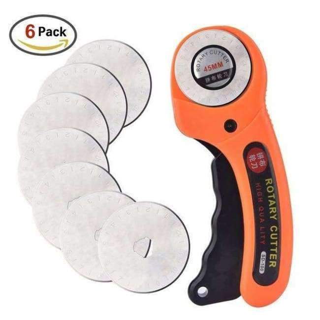 45mm rotary cutter with 6 replacement blades premium quilt sewing craft DIY leather tools fabric cutter paper leather cutter