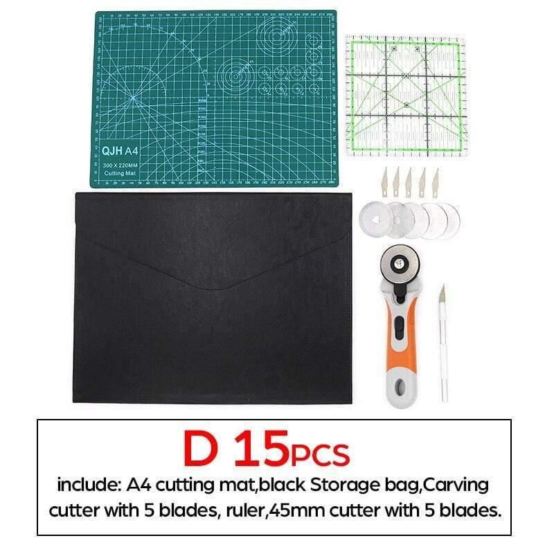 A1A2A3A4 PVC Cutting Mat DIY Leather Craft Tool Double-sided Self-healing Mat Pad Cutting Patchwork Sewing Tool Set