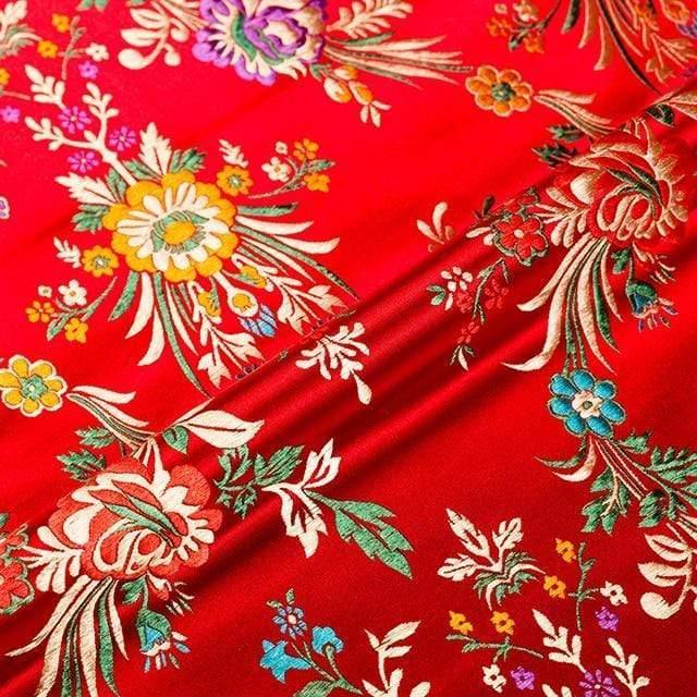 Flower fabrics brocade jacquard patterned fabric for sewing cheongsam and kimono material for DIY