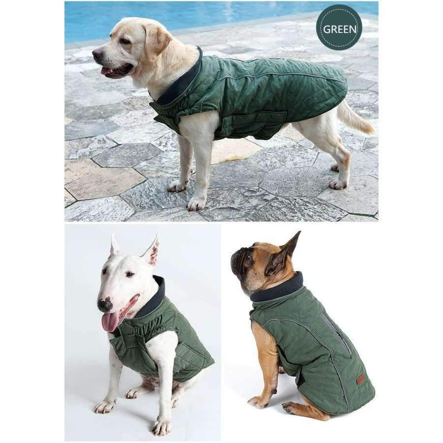 Qualität Hundekleidung Gep quilteter Hundemantel Wasserabweisend Winter Hund Haustierjacke Weste Retro Gemütlich Warm Haustier Outfit Kleidung Große Hunde