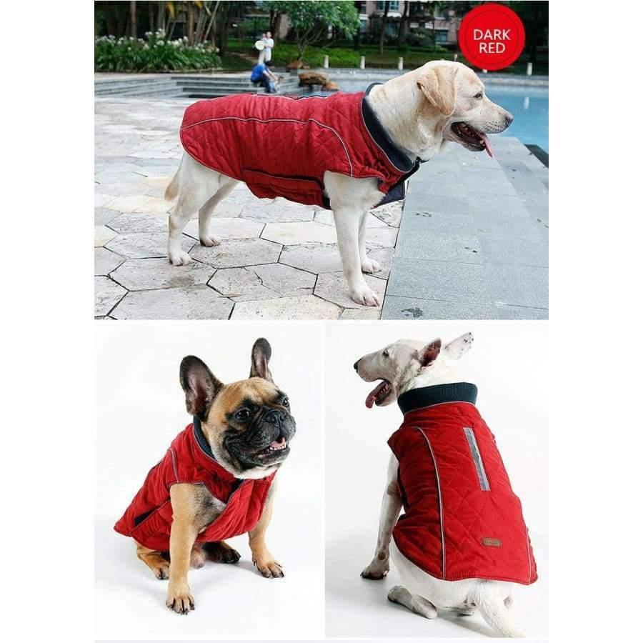 Qualität Hundekleidung Gep quilteter Hundemantel Wasserabweisend Winter Hund Haustierjacke Weste Retro Gemütlich Warm Haustier Outfit Kleidung Große Hunde