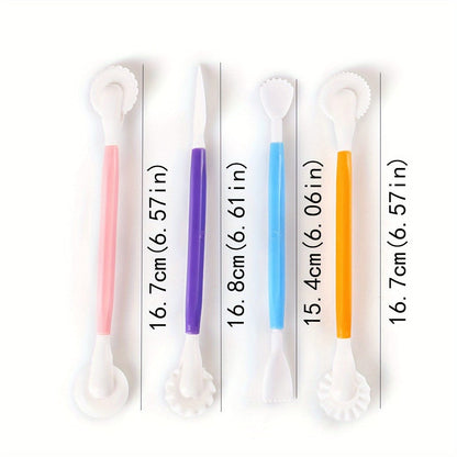 4pcs Fondant Modellierwerkzeuge Set Gum Paste Für Torten Dekorieren, Torten Sculpting Werkzeuge Set