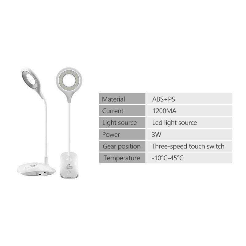 Moderne LED Tischlampen Leuchte Flexible Schreibtischlampe Touch-Schalter USB wiederaufladbares Nachtlicht Buch Lesen Studieren Clip Lampe