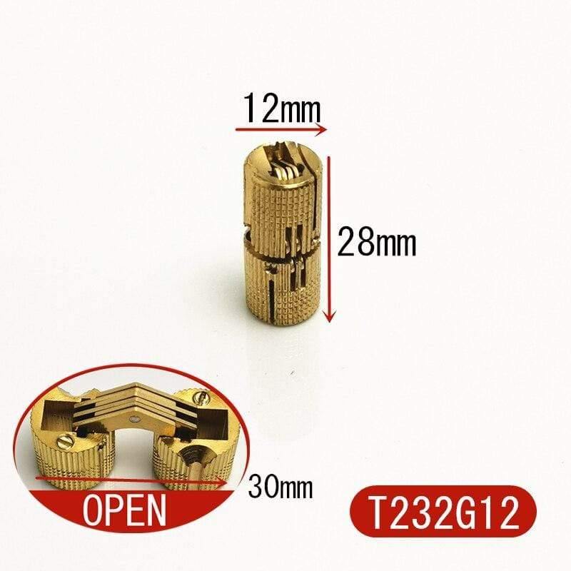 Reine Messing Verborgene Scharniere Dia.8mm/10mm/12mm Fassscharniere Unsichtbare Möbelbeschläge Hardware Zubehör