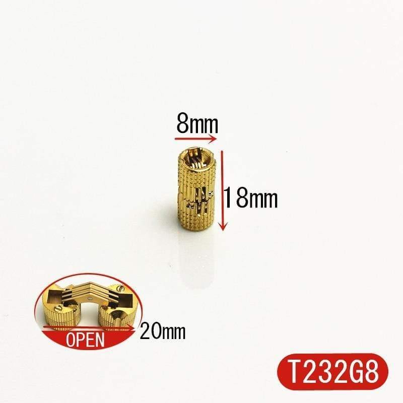 Reine Messing Verborgene Scharniere Dia.8mm/10mm/12mm Fassscharniere Unsichtbare Möbelbeschläge Hardware Zubehör