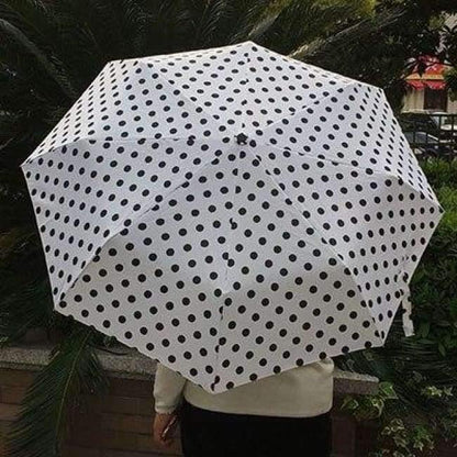 Ladies Full Automatic Aluminum-Fiberglass Sturdy Frame Three-Foldable Compact Large Umbrella