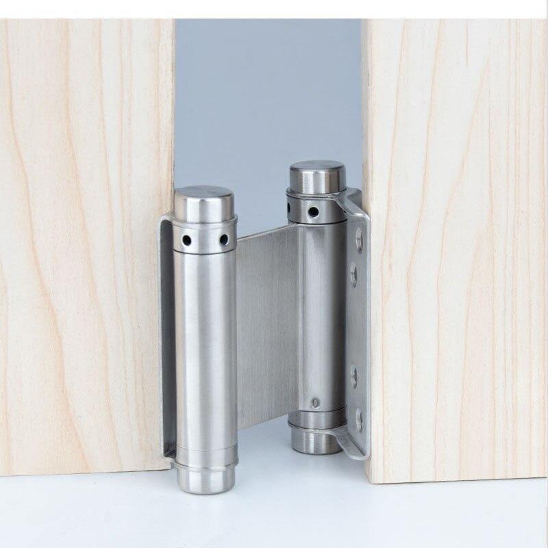 Doppelte offene Türscharnier 3/8 Zoll Edelstahl Feder automatisch schließend Faltenschaniere beidseitig öffnende Tür Bar Zaun Cowboy Türbeschläge