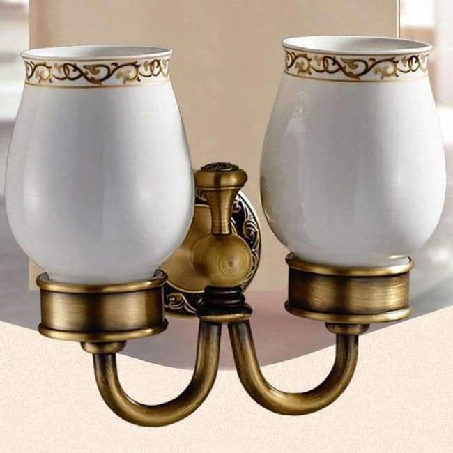 KEMAIDI Bathroom Accessories Antique Brass Towel Ring, Paper Holder, Toilet Brush, Bath Shelf, Soap Dish, Makeup Mirror