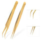TOP quality stainless steel tweezers rainbow color straight bend ESD multifunction eyelash curlers for nail sewing DIY