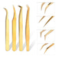 TOP quality stainless steel tweezers rainbow color straight bend ESD multifunction eyelash curlers for nail sewing DIY