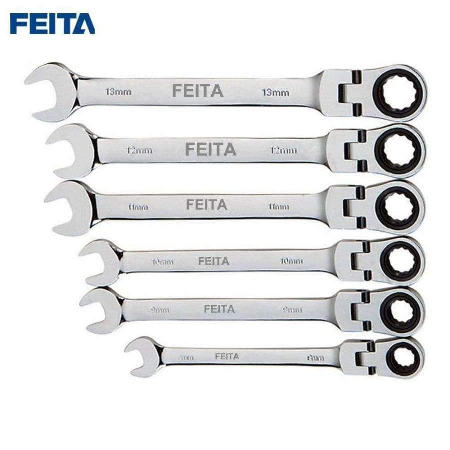 FEITA 8-13mm Wrench Set Torque Flexible Open End Bicycle Wrench Auto Repair Hand Tools (1PC & 6PCS/Set)