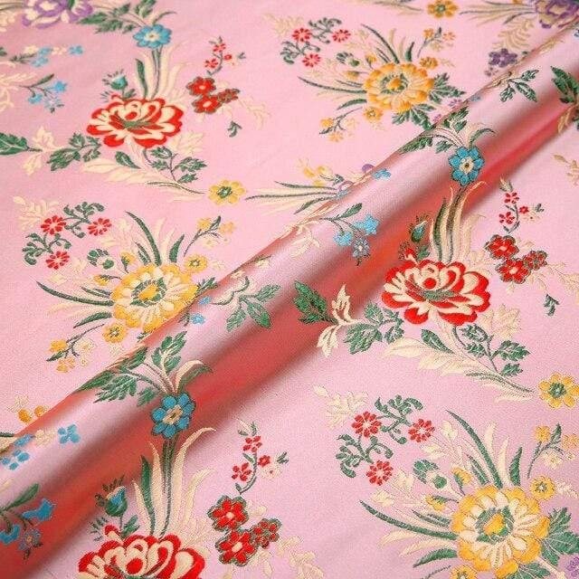 Flower fabrics brocade jacquard patterned fabric for sewing cheongsam and kimono material for DIY