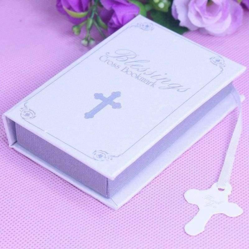 20PCS Boxed Blessings Silber Bibel Kreuz Lesezeichen Hochzeiten Baby Dusche Souvenirs Heilige Kommunion Hochzeitsgeschenke und Geschenke für Gäste