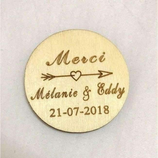 100 Stück personalisierte gravierte "Danke"-Hochzeitsanhänger runde Holz-Hangtags rustikale Hochzeits-Brautduschen-Geschenke Tag 39mm