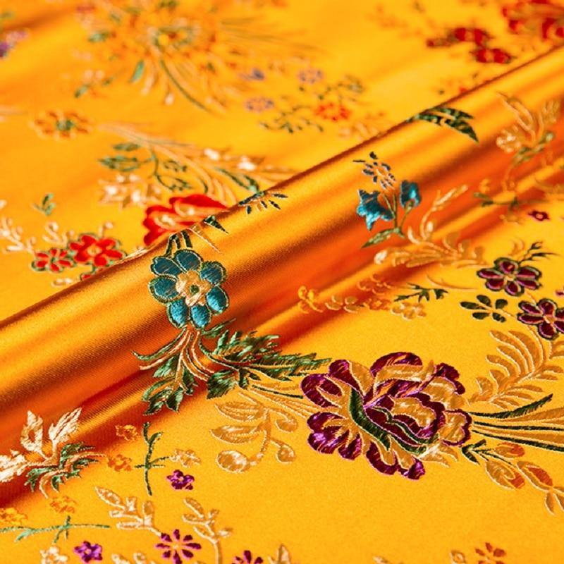 Flower fabrics brocade jacquard patterned fabric for sewing cheongsam and kimono material for DIY