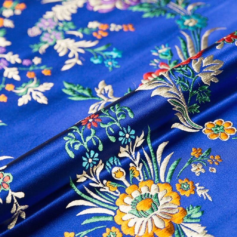 Flower fabrics brocade jacquard patterned fabric for sewing cheongsam and kimono material for DIY
