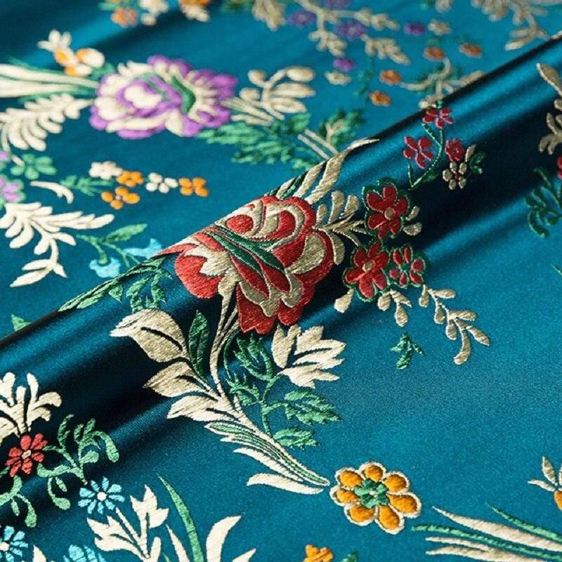 Flower fabrics brocade jacquard patterned fabric for sewing cheongsam and kimono material for DIY