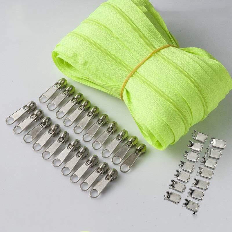Meetee 10/20M Nylon 3# Zipper with Slider & Stop for Quilt Bags Tent Invisible Clothing Zipper Sewing Craft Supplies