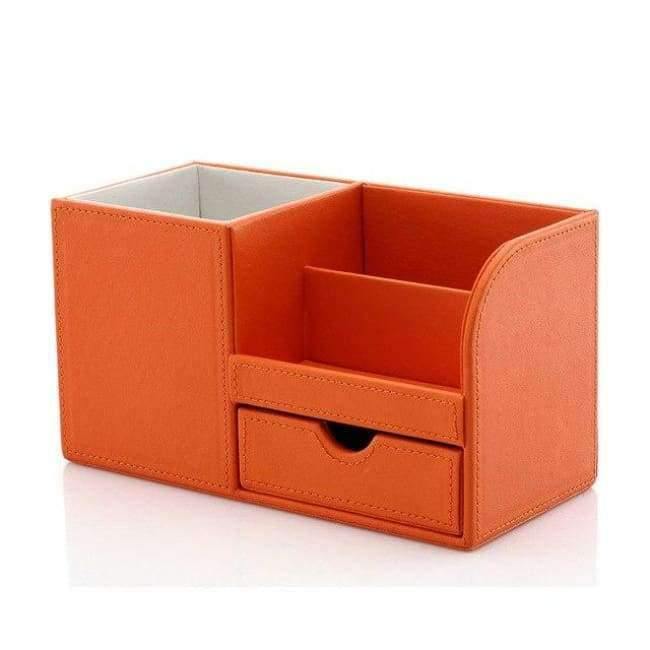 Box Voll Halbe PU Leder Fall Schreibtisch Schreibwaren Organizer Aufbewahrungsbox Schreibtisch Zubehör Schul- & Bürobedarf