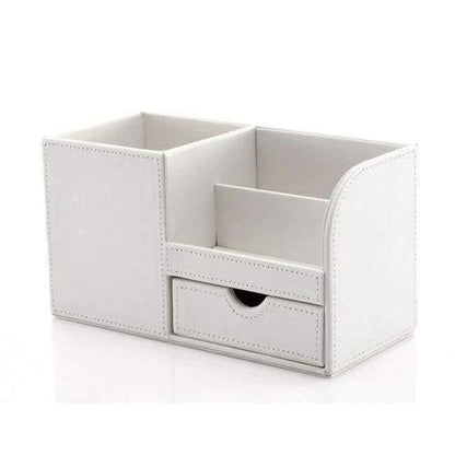 Box Voll Halbe PU Leder Fall Schreibtisch Schreibwaren Organizer Aufbewahrungsbox Schreibtisch Zubehör Schul- & Bürobedarf