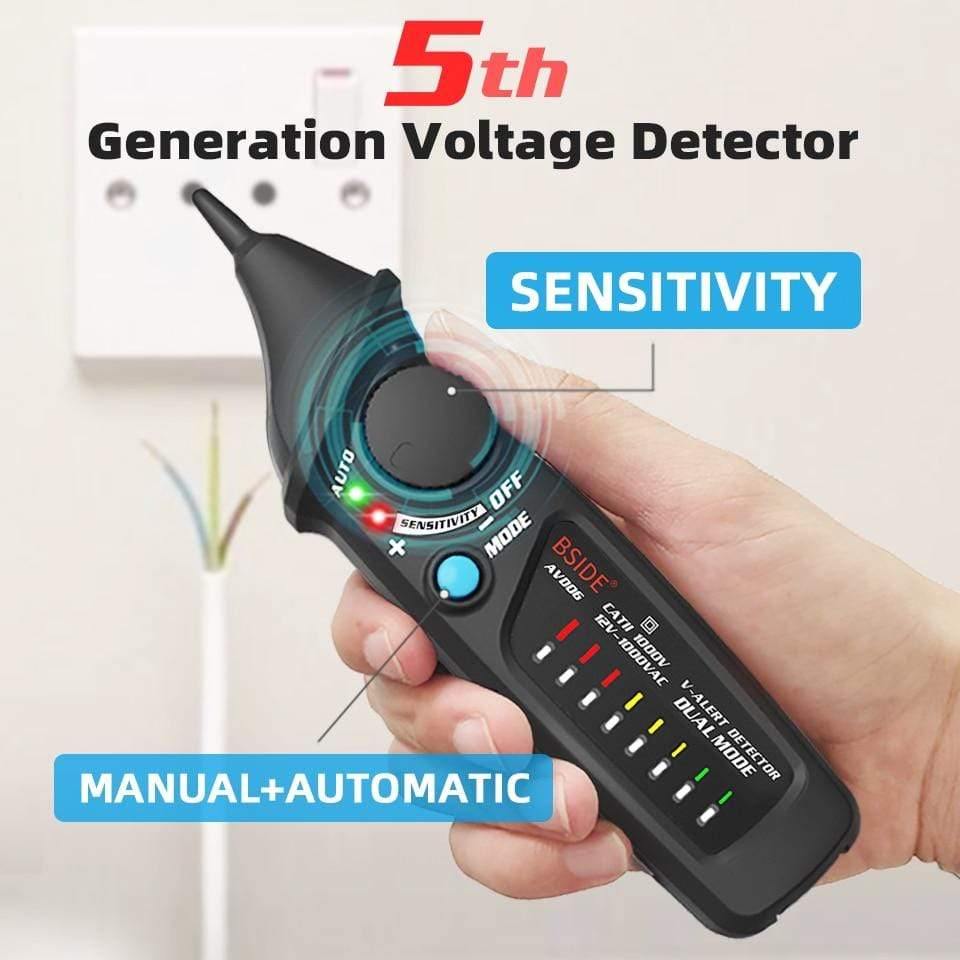 FWT81 Cable Tracker RJ45 RJ11 Telephone Wire Network LAN TV Electric Line Finder Tester With AVD06 Dual-Mode Non-Contact Voltage Detector AC 12-1000V Auto/Manual NCV Tester Live Wire Check Sensitivity Adjustable