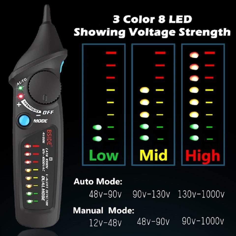 FWT81 Cable Tracker RJ45 RJ11 Telephone Wire Network LAN TV Electric Line Finder Tester With AVD06 Dual-Mode Non-Contact Voltage Detector AC 12-1000V Auto/Manual NCV Tester Live Wire Check Sensitivity Adjustable