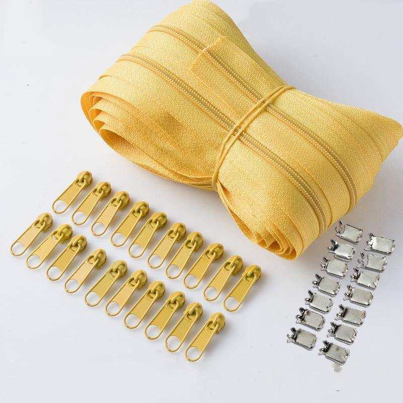 Meetee 10/20M Nylon 3# Zipper with Slider & Stop for Quilt Bags Tent Invisible Clothing Zipper Sewing Craft Supplies