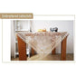 Leichtkaffee Pure Organza Spitzeneinfassung LOTUS Bestickte Tischdecke
