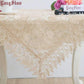 Leichtkaffee Pure Organza Spitzeneinfassung LOTUS Bestickte Tischdecke